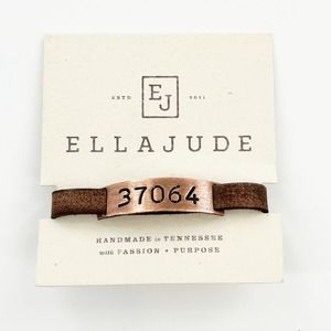 Ella Jude 37064 Franklin TN Leather Reminder Bracelet Copper Plate Hand Stamped